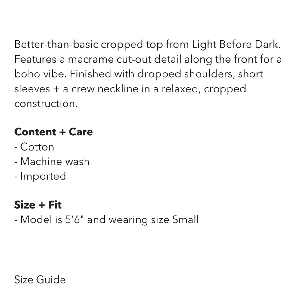 Light Before Dark Macrame Cropped Top - Picture 4 of 4
